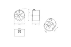 Axiaal 900 mm kanaalventilator rookgas F400 - AL 900 D6 F4 02 CFG