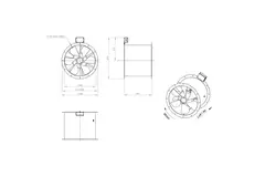 Axiaal 500 mm kanaalventilator rookgas F400 - AL 500 D4 F4 02 CFG
