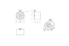 Axiaal 450 mm kanaalventilator rookgas F300- AL 450 D4 F3 02 CFG