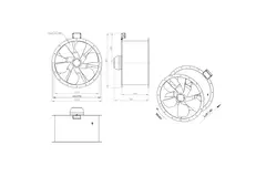 Axiaal 710 mm kanaalventilator rookgas F300- AL 710 D84U F3 02 CFG