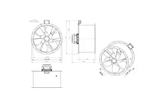 Axiaal 710 mm kanaalventilator rookgas F400 - AL 710 D6 F4 02 CFG