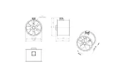 Axiaal 800 mm kanaalventilator rookgas F400 - AL 800 D84U F4 02 CFG