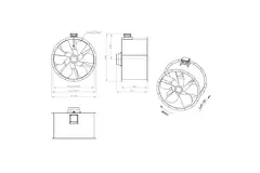 Axiaal 1000 mm kanaalventilator rookgas F400 - AL 1000 D84U F4 01 CFG
