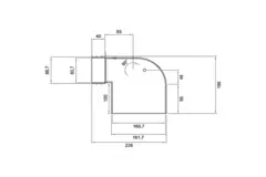 Wavin Ventiza eindstuk 90 graden PVC ovaal 235x80x100 mm met diameter 160 mm M/M