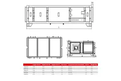 Maxivent WTW luchtbehandelingskast met tegenstroomwisselaar 5500 m³/u horizontaal low profile links - M4555