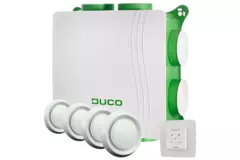 DucoBox Silent 2.0 400 m³/h + RF bediening + 4 ventielen - randaarde stekker