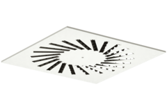 Wervelrooster staal met verstelbare deflectoren – 500x500 mm – RAL 9010