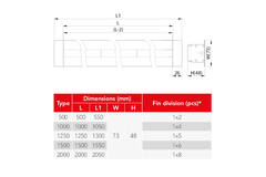 Lijnrooster aluminium met 1 instelbaar patroonblad – 2000 mm – RAL 9016 + geïsoleerd plenum met luchtdebietregelklep