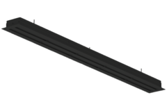 Lijnrooster aluminium met 2 instelbare patroonbladen – 2000 mm – RAL 9005 + geïsoleerd plenum met luchtdebietregelklep