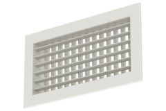 Wandrooster aluminium dubbel instelbaar – met klemveren – 300x150 mm – RAL 9010