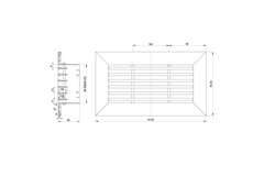 Staafrooster aluminium – met klemveren – 800x100 mm – RAL 9010