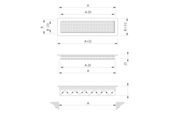 Wandrooster aluminium met vast raster – met klemveren – 400x200 mm – RAL 9016