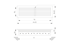 Wandrooster aluminium enkel instelbaar met regelklep – met klemveren – 200x100 mm – RAL 9016