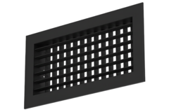 Wandrooster aluminium dubbel instelbaar – met klemveren – 300x150 mm – RAL 9005
