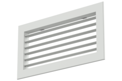 Wandrooster aluminium enkel instelbaar – met klemveren – 200x100 mm – RAL 9016
