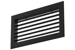 Wandrooster aluminium enkel instelbaar met regelklep – met klemveren – 200x100 mm – RAL 9005