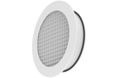 Rond wandrooster aluminium met vast raster – 100 mm – RAL 9003
