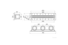 Ergovent instucbaar frameloos lijnrooster 1000 mm met aansluitdiameter 160 mm - airconditioning - 3 sleuven