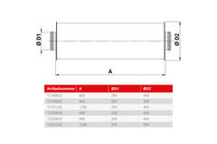 Spiro-SAFE premium geluiddemper diameter 200 mm - lengte 900 mm (100 mm isolatie)