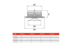 Ventilatie toevoer ventiel metaal 200mm met klemveren - DVSC-P200 - RAL 9005 30% glans