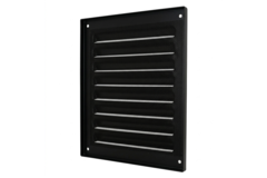 Buitenrooster vierkant 150x150mm aluminium - RAL9005 30% glans