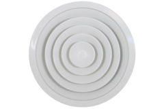 Plafondrooster rond met vast patroon Ø 150 mm - RAL9010
