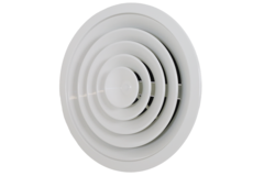 Plafondrooster rond met vast patroon Ø 200 mm - RAL9010