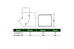 ClimaConnect 45° platte bocht voor montagekanaal 100 mm - RAL 9010