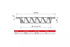 Buitenmuurrooster aluminium 100x100 mm - RAL 9005