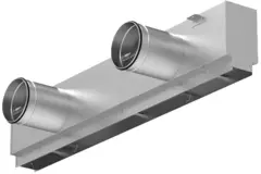 Lijnrooster aluminium met 1 instelbaar patroonblad – 2000 mm – RAL 9016 + geïsoleerd plenum met luchtdebietregelklep