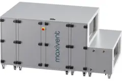 Maxivent WTW luchtbehandelingkasten met tegenstroomwisselaar 7600 m3/h met warmwaterbatterij en DX-koeling horizontaal rechts - PHE 7600 H WDJR T 02