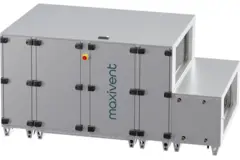 Maxivent WTW luchtbehandelingkasten met tegenstroomwisselaar 7600 m3/h met warmwaterbatterij en koudwaterbatterij horizontaal links - PHE 7600 H WKJL T 02