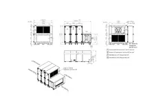 Maxivent WTW luchtbehandelingkasten met warmtewiel 5000 m3/h met warmwaterbatterij en DX-koeling horizontaal links - RHE 5000 H WDJL T 01