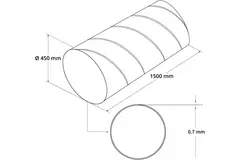 Spirobuis Ø 450mm lengte 1,5 meter - Gegalvaniseerd