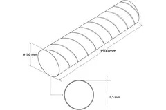 Spirobuis Ø 180mm lengte 1,5 meter - Gegalvaniseerd