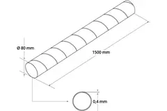 Spirobuis Ø 80mm lengte 1,5 meter - Gegalvaniseerd