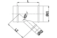 T-stuk Ø 100mm - Ø 100mm voor spirobuis (45°)
