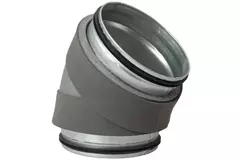 Thermoduct geïsoleerde bocht 45 graden diameter 355 mm