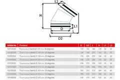 Thermoduct geïsoleerde bocht 30 graden diameter 400 mm