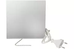 Badkamer ventilator Ø 100 mm met trekkoord en stekker - glazen front satijn zilver