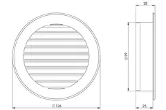 Schoepenrooster diameter 100 mm zwart - VR100M