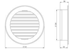 Schoepenrooster diameter: 125mm grijs - VR125P
