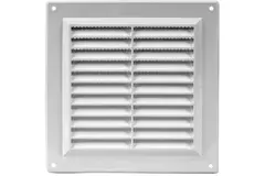 Ventilatierooster vierkant met grill 150x150 mm wit - VR1550