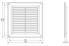 Ventilatierooster vierkant met grill 150x150 mm beige - VR1515Y
