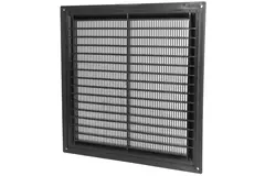 Ventilatierooster vierkant met grill 250x250 zwart - VR2525M