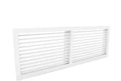 Wandrooster aluminium met vaste lamellen - klemveren - 800x400