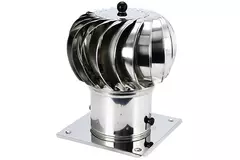 Windgedreven dakventilator Cowl 250 mm RVS inclusief plakplaat - 180m3/h