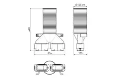 Ubbink Air Excellent 35SC ventieladapter 125 2x180°